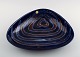Gefle, Bo fajans bowl in modern design, blue-glazed.
