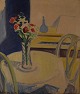 Axel Bentzen: Copenhagen 1893-1952.
Still life with flowers on table.
Oil on canvas.