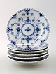 Six Blue Fluted, full lace flat dessert plates from Royal Copenhagen.
Decoration number: 1/1088.