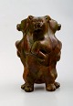 Unique Karl Hansen Reistrup for Kähler. Three bears, ceramic figure. Bear vase, 
approx. 1900.