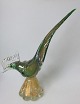 Fasan i grøn, 
klart glas, 
Murano, 
Italien, 
1960'erne. Med 
indlagt 
guldstøv. 
Højde.: 29,5 
cm. ...