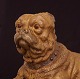 Large lying dog, terracotta. France circa 1880. H: 72cm. L: 33cm