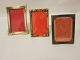 Photo frames, old with curved glass and in a good 
condition
The photo frames shown are only examples
Measure: 8,5cmx5,5cm (left Sold) - 5cm x 8cm 
(centre) - 5cm x 7cm (right)
We have a large choice of photo frames
Please contact us for further informa