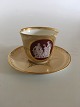 Royal Copenhagen Early Cup and saucer with Thorvaldsen Motif from 1860-1880
