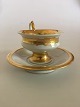 Royal 
Copenhagen 
Empire Cup and 
saucer from 
1820-1850.
In good 
condition with 
light gold ...