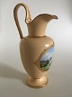 Royal Copenhagen Early Pitcher with lid and motif of Estate Manor