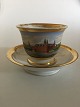Royal Copenhagen Antique Morning Cup with handpainted motif of Frederiksborg 
Castle and painter is Rasmus Frederik Lyngbye from 1820-1850