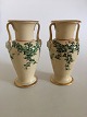 Pair of Bing 
and Grondahl 
Early Vases in 
god and 
overglaze.
Measures 
22,5cm / 8 7/8" 
/ 23cm / 9".