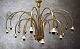 Scandinavian design: Colossal 20-armed chandelier in brass.
Diameter 110 cm.