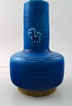 Jørgen Mogensen  for Royal Copenhagen lamp decorated with relief and cobalt blue 
glaze.