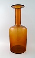 Holmegaard stor flaske, Otto Brauer. Flaske i brunt.
