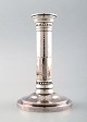 Johan Rohde: Candlestick of hammered sterling silver on round foot.
