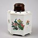 Chinese 
tea caddy in 
porcelain, 19th 
century. 
Hexagonal. 
Decorated with 
gold, flowers 
and bird ...