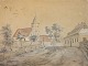 German artist 
(19th century): 
A church. 
Tusch, 
watercolor and 
lead. 20.5 x 28 
cm. ...