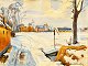 Henriksen, 
Harald N. K 
(1883 - 1960) 
Denmark. Winter 
Landscape. 
Watercolor. 
Signed: Harald 
...