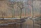 Holbak, Niels 
(1884-1954). 
Ein Bach, 
Winter - ein 
sonniger Tag. 
Der Schnee 
schmilzt. Öl 
auf ...