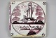 Dutch tile, 
manganese 
colored, 1800 - 
1850. Biblical 
motif with 
Christ's 
uprising from 
the ...