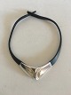 Lapponia Leather String Necklace Sterling Silver Necklace Piece Poul Havgaard