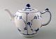 Royal Copenhagen porcelain blue fluted plain tea pot no. 1/258.
