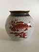 Bing & Grondahl 
Art Deco Vase 
in Cracle Glaze 
with motif of 
fish No 
1045/472/K.
Measures 15cm 
...