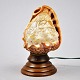 Cam&eacute; 
lamp, Italy, 
19th century. 
Conch with 
carved motifs 
of Naples, the 
Gulf of Naples 
...