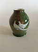 Heubach Art Nouveau Vase decorated with two White Pheasants