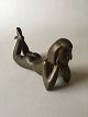 Johannes 
Hedegaard 
Bronze Figurine 
of Resting 
Naked Woman. 20 
cm L (7 7/8"). 
In good 
condition.