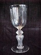 Seventeen 
hundreds glass 
from Germany 
with hollow 
stem. Height 
19.5 cm.