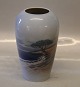 128-2-75 Lyngby 
Vase Seaside 
landscape 18 cm 
Marked with a 
Royal Crown 
Handpainted, 
Copenhagen ...