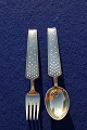 Michelsen set of Christmas spoon and fork1947 of gilt sterling silver