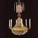 Kronenleuchter für sechs Kerzen. Baltikum um 1780. H: 86cm. D: 60cm