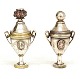 Pair of vinaigrettes, Silver. J. Nielsen, Denmark circa 1850. H: 9,5&9,8cm