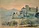 Fischer, August 
(1854 - 1921) 
Denmark. Castel 
Toblino. 
Watercolor. 
Signed: Aug. F 
90. 17 x 24 ...