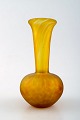 Emile Gallé 
style art glass 
vase in yellow 
shades. 20 c.
Measures: 16 
cm. x 8 cm.
Signed ...