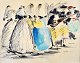 Bardolet, Josep 
Coll (1912 - 
2007) Spain: 
Women listen to 
music. Colour 
lithograph. 
Signed .: ...