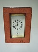 French Travel 
clock with 
waking. Height 
11 cm. In 
origenal box. 
With 8-day 
work.