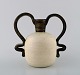 Upsala-Ekeby ceramic vase with handles.