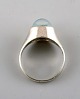 Swedish modernist silver ring with azure stone. 1960s.