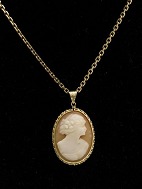 Gold plated sterling silver necklace with came sold