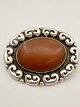 Grann & Laglye 830 silver brooch  with amber sold