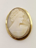 Nice came brooch in gold plated