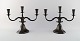 Just Andersen art deco pair of "disko" candlesticks, number 1237.
