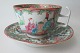 Chinese cup and 
saucer, famille 
rose, 19th 
century. 
Polycrom 
painted with 
flowers, birds 
and ...