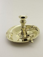 Oval brass chamber candlestick with light shutter and scissors sold