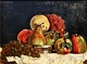 Unknown artist 
(20th C): 
Arrangement 
with fruit. Oil 
on canvas / 
plate. Signed: 
I. 
Walsch-Lasne. 
...