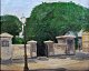Helge Jensen 
(1899- 1986).  
Scene from 
a town with 
a classical 
wall. Oil on 
canvas. Sign: 
...