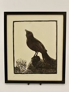 Johannes Larsen woodcut  with sterling sold