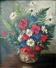 Danish artist 
(20th C): 
Flower 
arrangement. 
Oil on canvas. 
Unsigned. 46 x 
38 cm.
Framed.