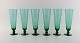 SIMON GATE for Orrefors, A set of six green champagne glass.