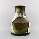 Marcello Fantoni, Italy. Large ceramic vase, glaze in green and brown tones.